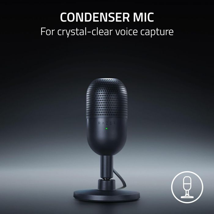 Мікрофон геймінговий Razer Seiren V3 Mini, Omni, USB-A, 1.2м, чорний