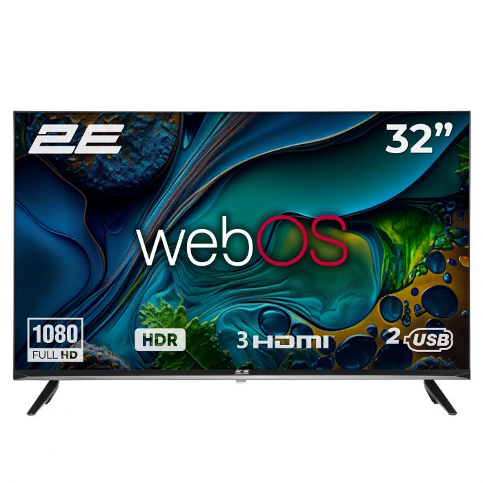 Телевізор 32" 2E LED FHD 60Hz Smart WebOS Black