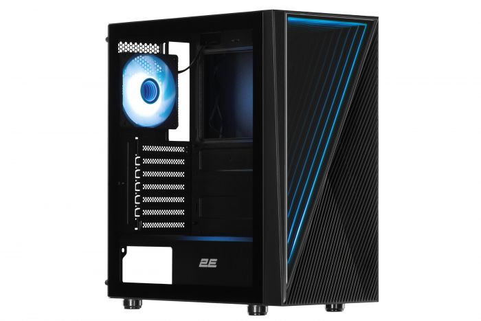 Корпус 2E GAMING INFINITY G205А, без БЖ, 2xUSB 3.0, 1xUSB Type-C, 1x120mm ARGB fan, 2x120mm fans, ARGB strip, TG Side Panel, ATX, Black