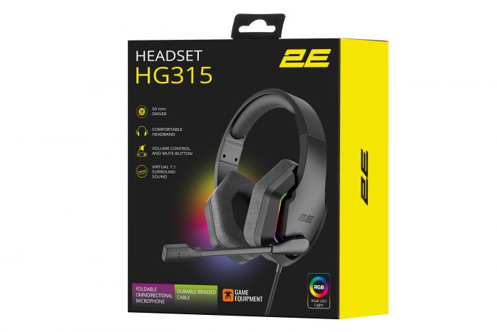 Гарнітура 2E GAMING HG315 RGB USB 7.1 Black