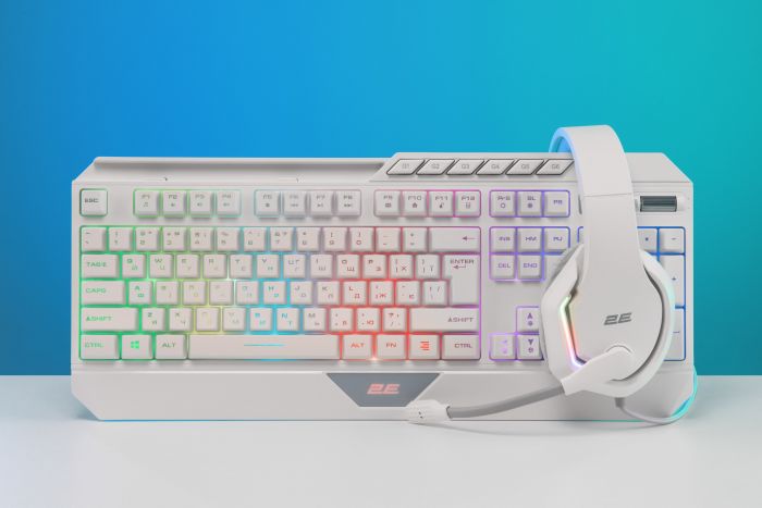 Клавіатура 2E GAMING KG315 RGB USB White Ukr