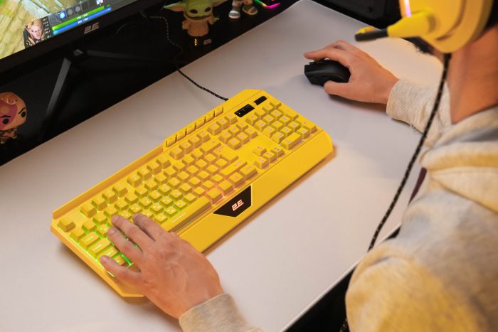 Клавіатура 2E GAMING KG315 RGB USB Yellow Ukr