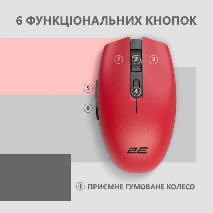 Миша 2E MF2030 Rechargeable WL Red