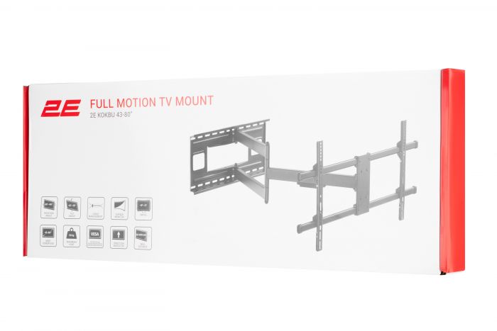 Кріплення поворотне з кутом нахилу ТВ 43-80" 2E Кокбу