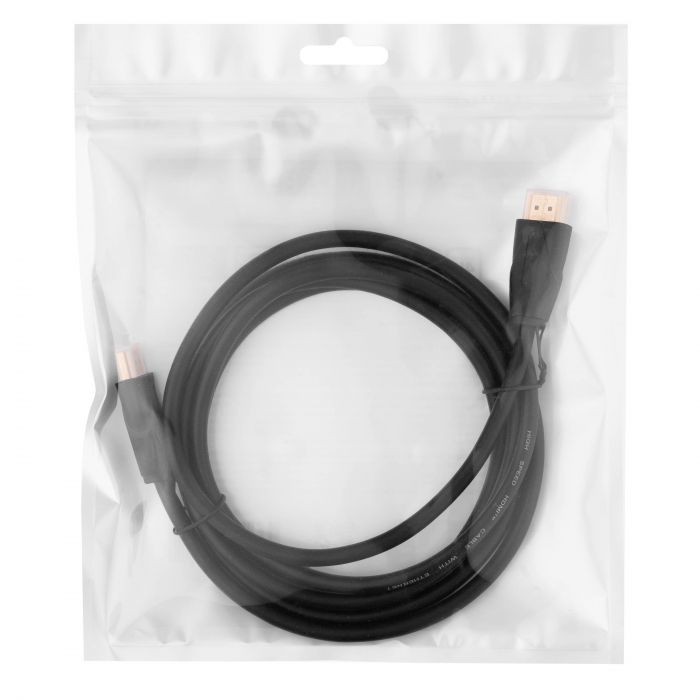 Кабель HDMI (M/M) 2Е 2м, 2.0, Slim High Speed Aluminum, чорний