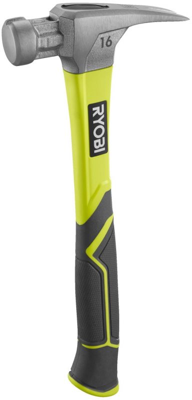 Молоток столярний Ryobi RH16FSS, 450г (16oz), рукоятка зі скловолокна гумова, гвоздодер, магнітний тримач.