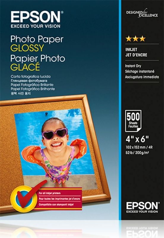 Папір Epson 100mmx150mm Glossy Photo Paper, 500а
