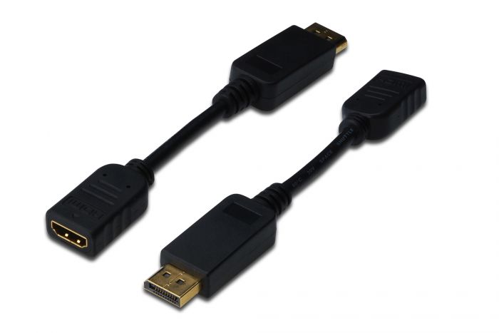 Адаптер Digitus DisplayPort to HDMI (AM/AF) 0.15m Black