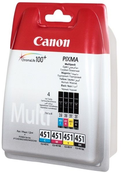 Комплект Canon No.451: Картридж Canon CLI-451 Cyan/Magenta/Yellow/Black Multi Pack