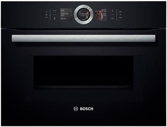 Вбудовувана компактна духова шафа з мікрохвильовим режимом Bosch CMG636BB1 - В-45 см./12 реж/45 л./TFT диспл/чорний