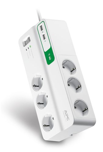 Фільтр мережевий APC Essential SurgeArrest 6 outlets + 2 USB (5V, 2.4A) port