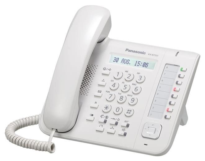 Дротовий IP-телефон Panasonic KX-NT551RU White для АТС Panasonic KX-TDE/NCP/NS