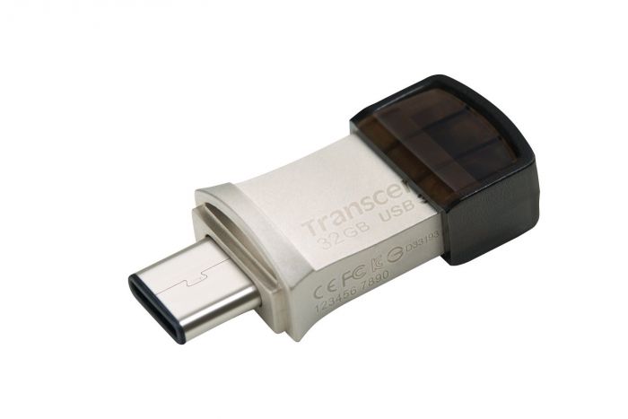 Накопичувач Transcend  32GB USB 3.1+Type-C 890 R90/W30MB/s Metal Silver
