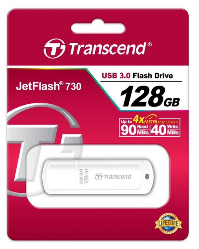 Накопичувач Transcend 128GB USB 3.1 JetFlash 730 White