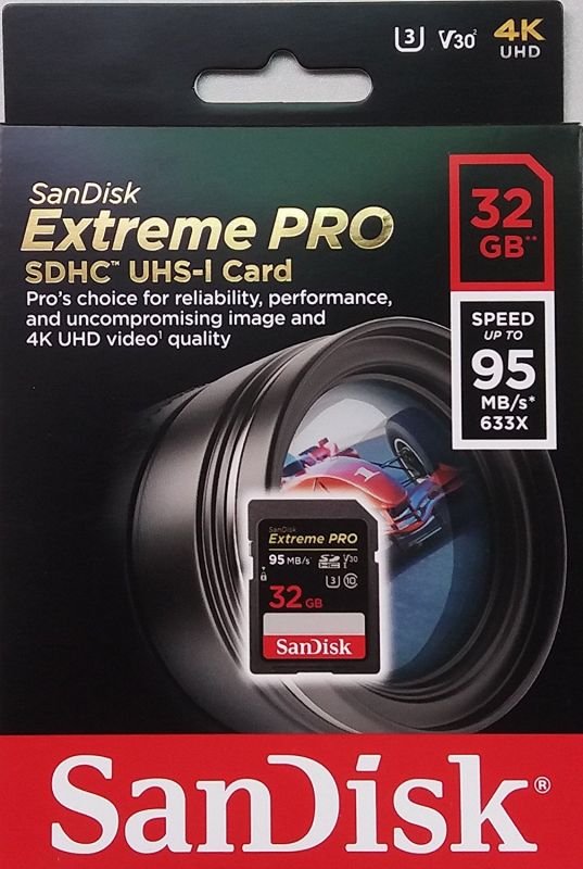 Карта пам'яті SanDisk SD   32GB V30 UHS-I U3 R95/W90MB/s Extreme Pro