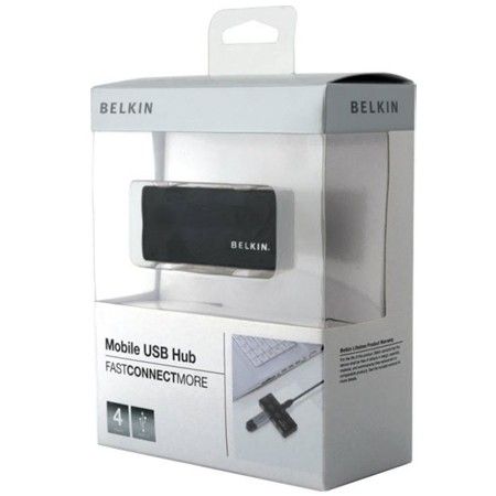 Концентратор USB 2.0, 4 порта Belkin USB Mobile Hub активний, з БЖ, Black/Чорний