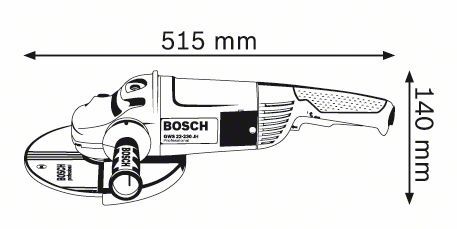 Шліфмашина кутова Bosch GWS 22-180 H, 180мм, 2200Вт, 8500 об/хв