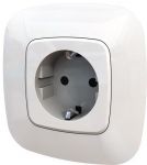 Розетка Schuko 16А 250В автоматичні клеми Слонова кістка, Valena ALLURE