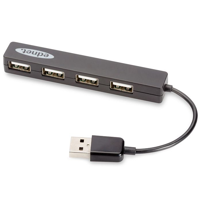 Концентратор EDNET USB 2.0, 4 раз"єми, чорний