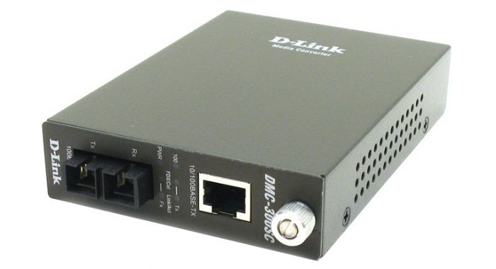 Медіаконвертер D-Link DMC-300SC 1xFE, 1x100BaseFX MM, 2км, SC