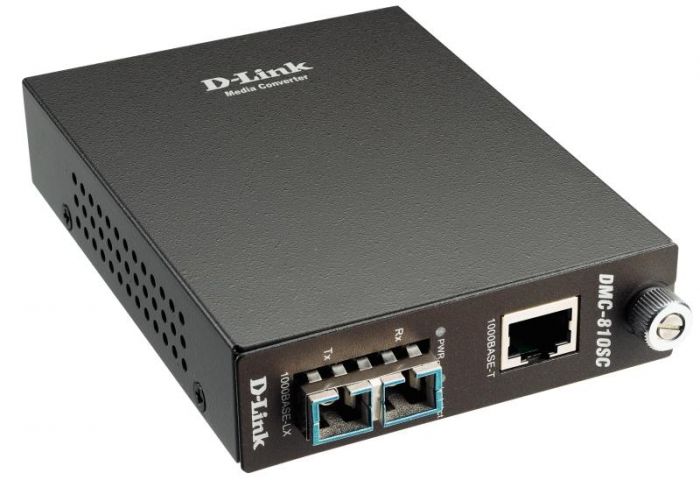 Медіаконвертер D-Link DMC-810SC 1GE, 1x1000BaseLX, SM, 10км, SC