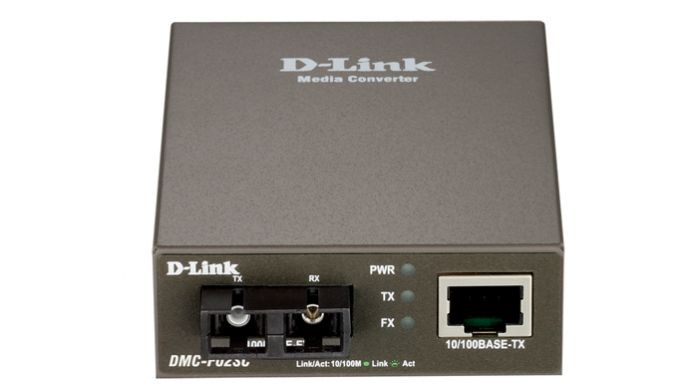 Медiаконвертер D-Link DMC-F02SC 1xFE, 1x100BaseFX MM, 2km, SC