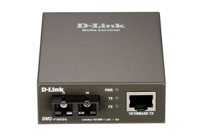 Медiаконвертер D-Link DMC-F60SC 1xFE, 1x100BaseLX SM, 60км, SC