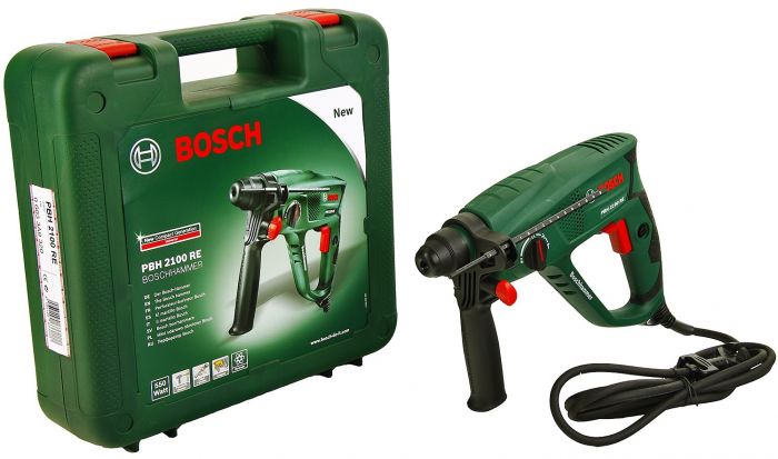 Перфоратор Bosch PBH 2100 RE, 550Вт, 1.7 Дж, 2.2 кг