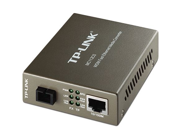 Медiаконвертер TP-LINK MC112CS 100Base-TX-100Base -FX WDM (ТХ 1310nm RX 1550nm) SM 20km SC