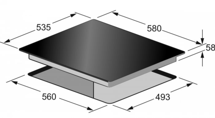 Варильна поверхня електрична Kaiser KCT6385Em - Шx60см./4 зони розширення/сенсор/чорний
