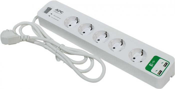 Фільтр мережевий APC Essential SurgeArrest 5 outlets + 2 USB (5V, 2.4A