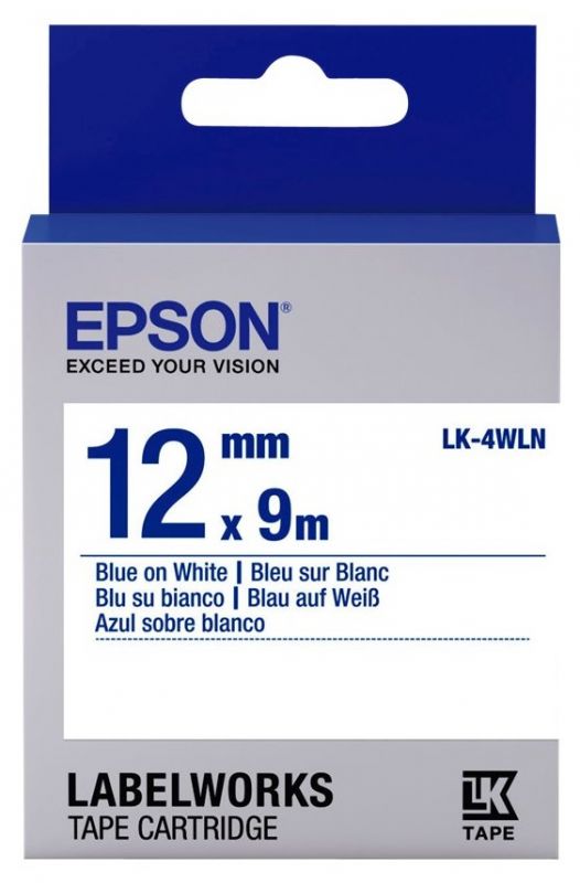 Картридж зі стрічкою Epson LK4WLN принтерів LW-300/400/400VP/700 Std Blue/Wht 12mm/9m