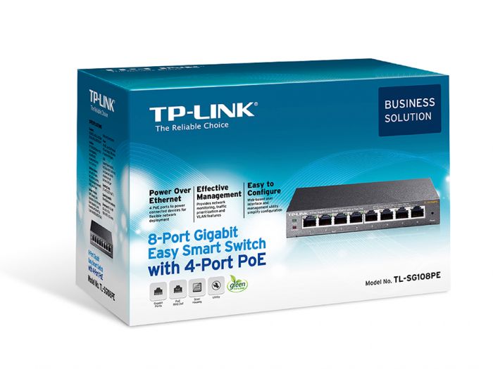 Комутатор TP-LINK TL-SG108PE 8xGE/4xPoE 65.2W EasySmart