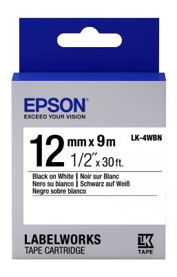 Картридж зі стрічкою Epson LK4WBN принтерів LW-300/400/400VP/700 Standard Black/White 12mm/9m