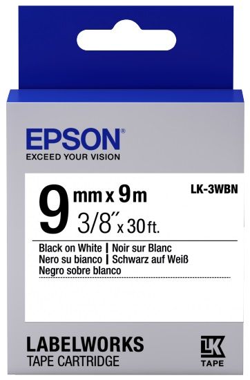 Картридж зі стрічкою Epson LK3WBN принтерів LW-300/400/400VP/700 Std Blk/Wht 9mm/9m