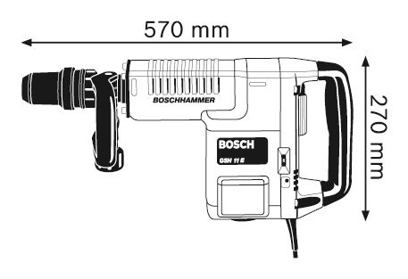Молоток відбійний Bosch GSH 11E. 1500Вт, 16.8 Дж, 900 – 1.890 уд/хв, 10.1 кг, SDS max