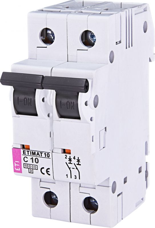 Автоматичний вимикач ETI ETIMAT 10 2p C 10А (10 kA)