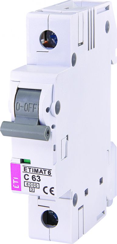 Авт. вимикач ETI ETIMAT 6 1p C 63А (6 kA)
