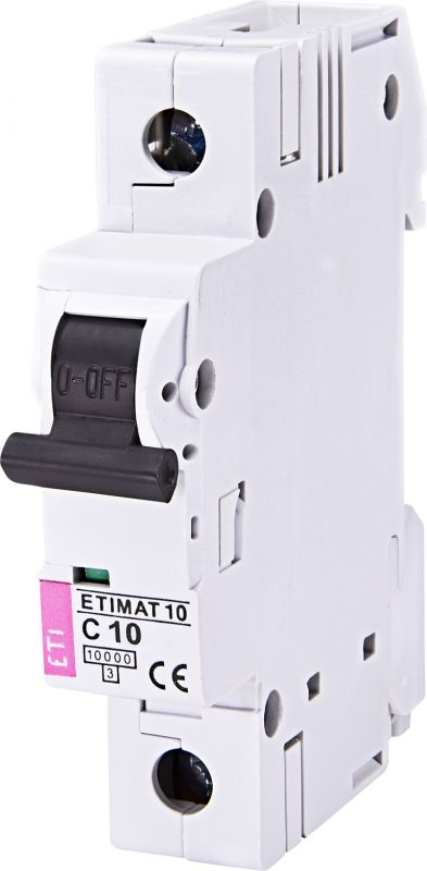 Автоматичний вимикач  ETI, ETIMAT 10 1p C 10А (10 kA)