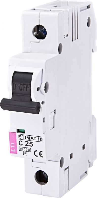Автоматичний вимикач ETI, ETIMAT 10 1p C 25А (10 kA)