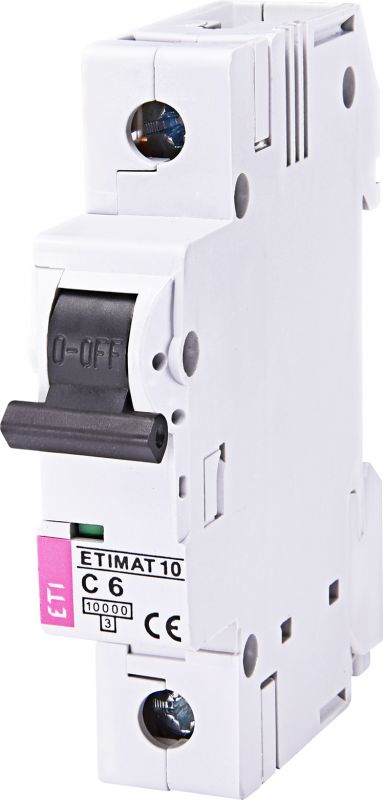 Автоматичний вимикач ETI, ETIMAT 10 1p C 6А (10 kA)
