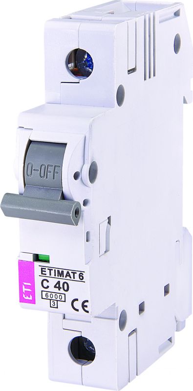 Автоматичний вимикач ETI, ETIMAT 6 1p С 40А (6 kA)