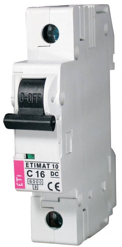 Автоматичний вимикач ETI  ETIMAT 10  DC 1p  C 16A (6 kA)