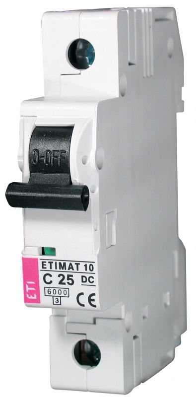 Автоматичний вимикач ETI  ETIMAT 10  DC 1p  C 25A (6 kA)