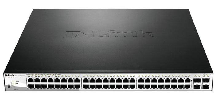Комутатор D-Link DGS-1210-52MP 48xGE PoE, 4xGE/SFP WebSmart