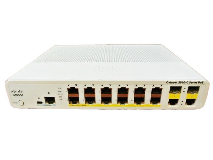 Комутатор Cisco Catalyst 2960C Switch 12 FE PoE, 2 x Dual Uplink, Lan Base