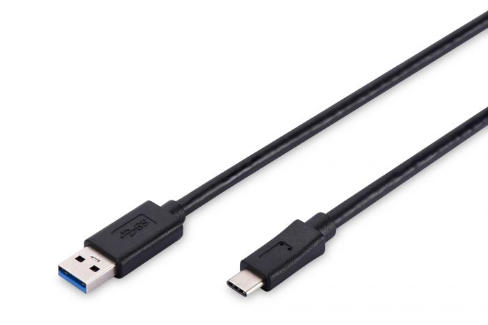 Кабель ASSMANN USB 3.0 (AM/Type-C) 1.0m, black