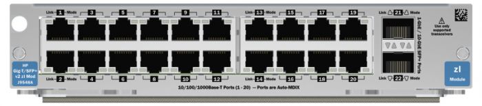 Модуль HP zl 20-port Gig-T / 2-port SFP+ v2 Mod