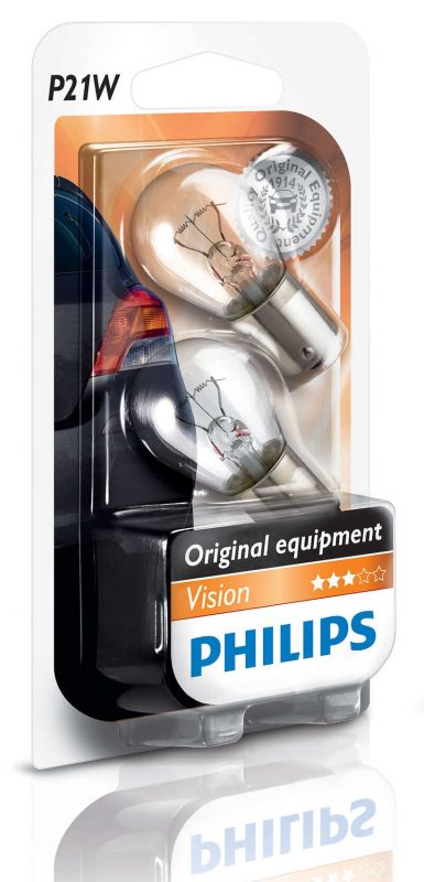 Лампа розжарювання Philips P21W Vision, 2шт/блістер