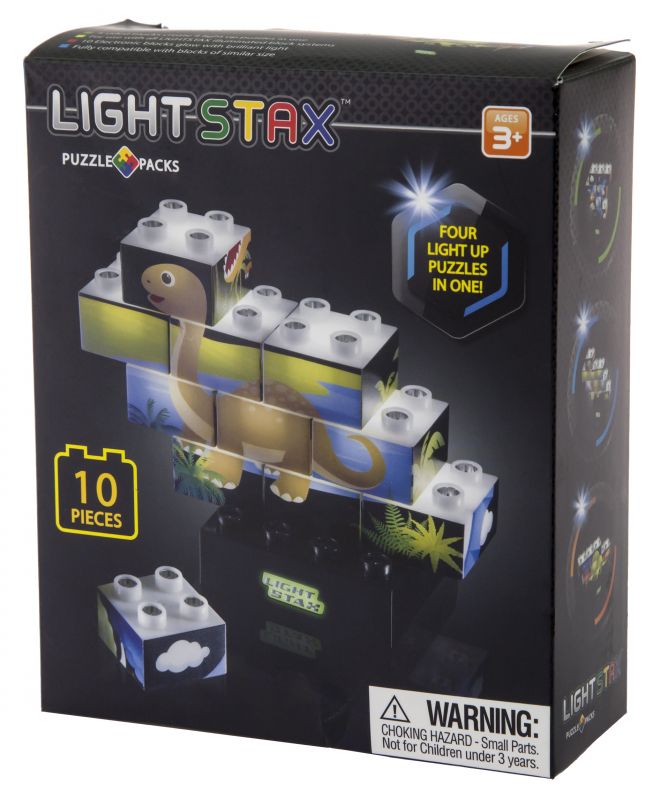 Конструктор LIGHT STAX Junior з LED підсвіткою Паззл Динозаври M03004